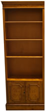 Double Open Bookcase Unit with Cupboard Base