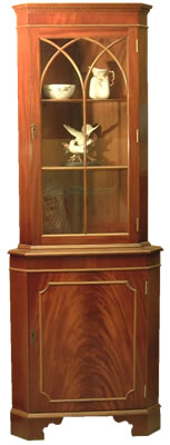 mahogany yew corner cabinet