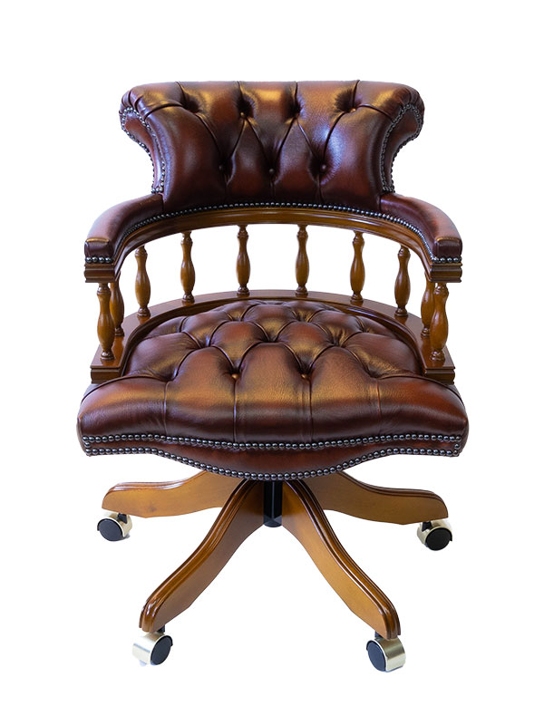 Captains Desk Chair Yew Light Rust