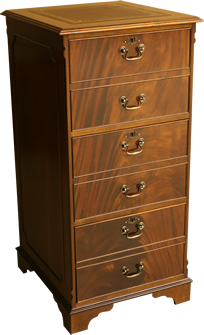 3 Drawer reproduction Filing Cabinet available in Yew and Mahogany