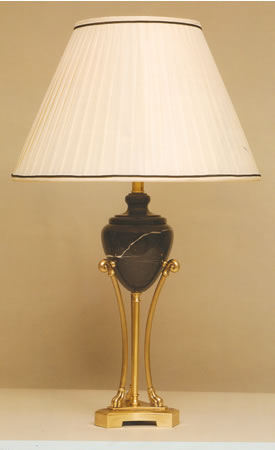 Antique Brass and Marble  Lamp