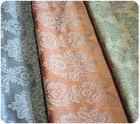 Samples of damask fabric