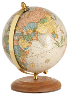 Globe on an Oak base with Brass Fittings