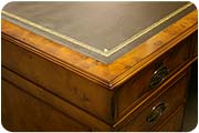 Leather topped desk detail