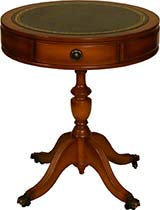 Leather topped drum table